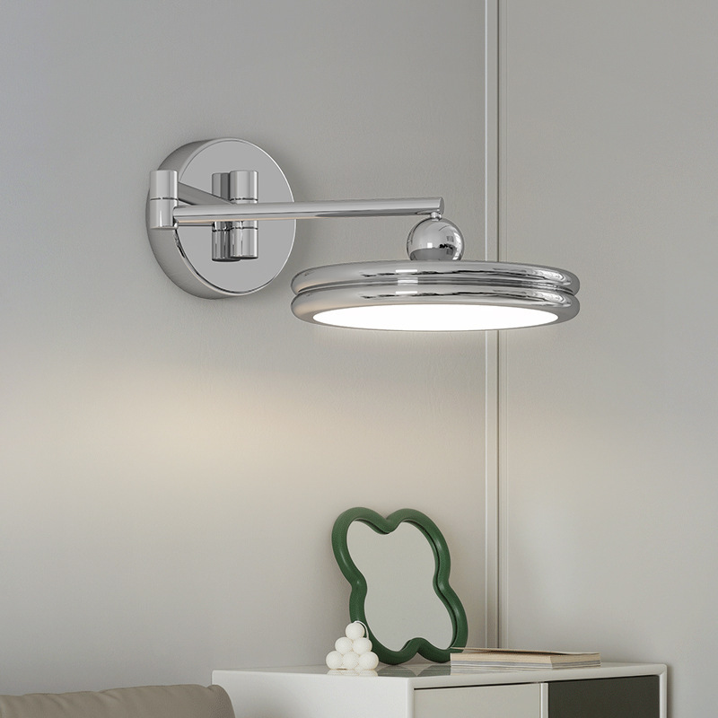 Bedroom bedside rocker arm light Middle and ancient Bauhaus advanced sense UFO adjustable living room sofa wall led lamps