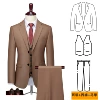 Coffee jacket, trousers, vest