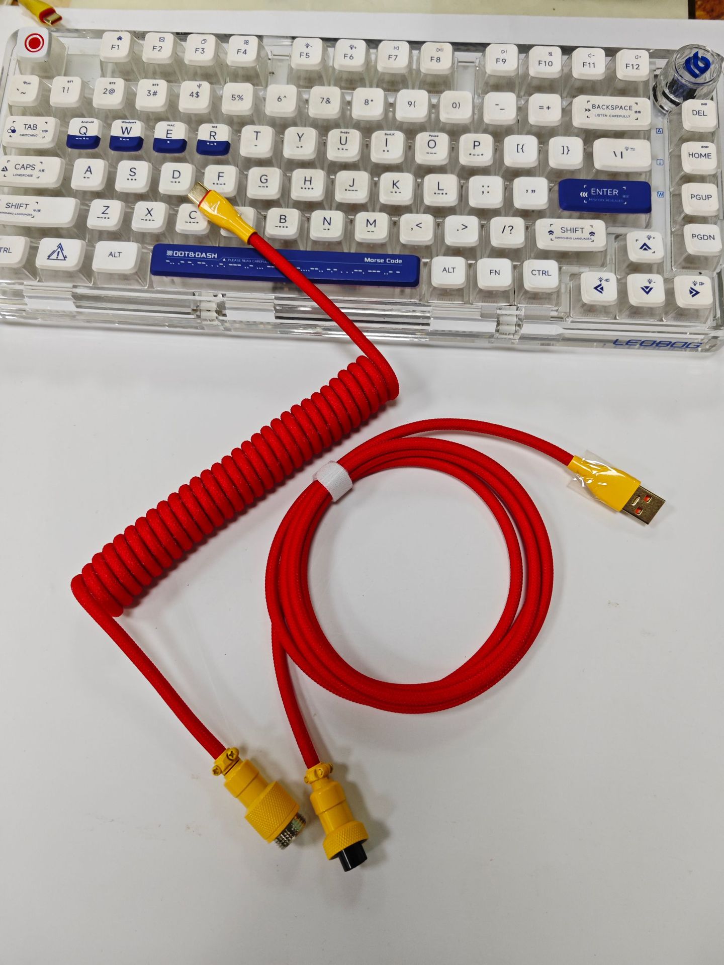Cable para teclado mecánico de eje magnético 8K, con conectores de aviación, resorte, USB, personalizado colorido, para juegos