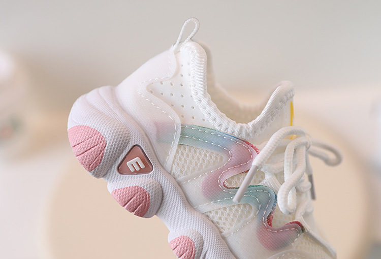 Sport per bambini Primavera e autunno Nuova suola morbida super leggera Maglia traspirante per ragazza casual Piccola bianca per imparare a camminare_voghion.com