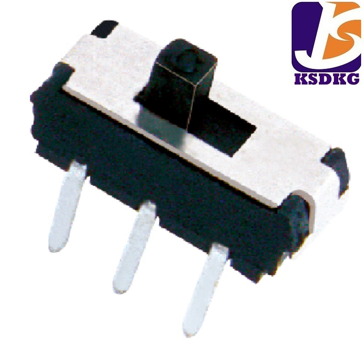 厂家热销迷你拨动开关 单边三脚两档1P2T耐温卧式滑动插件