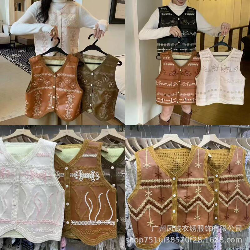 Early Autumn Bohemian Heavy Embroidery Vest Vest Women's Travel Wear Western Vest Top