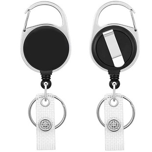 Rotatable back clip easy-pull metal frame black flat easy-pull buckle badge reel retractable easy-pull buckle