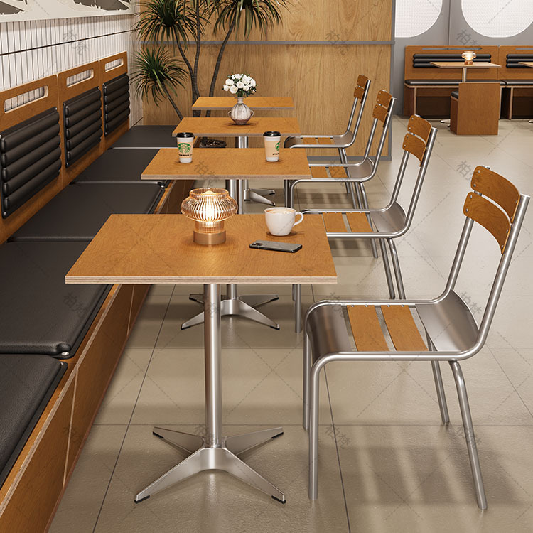 Cafetería Oceanboard doble respaldo sofá estilo medioequivo tienda de pasteles mesa y silla de negocios