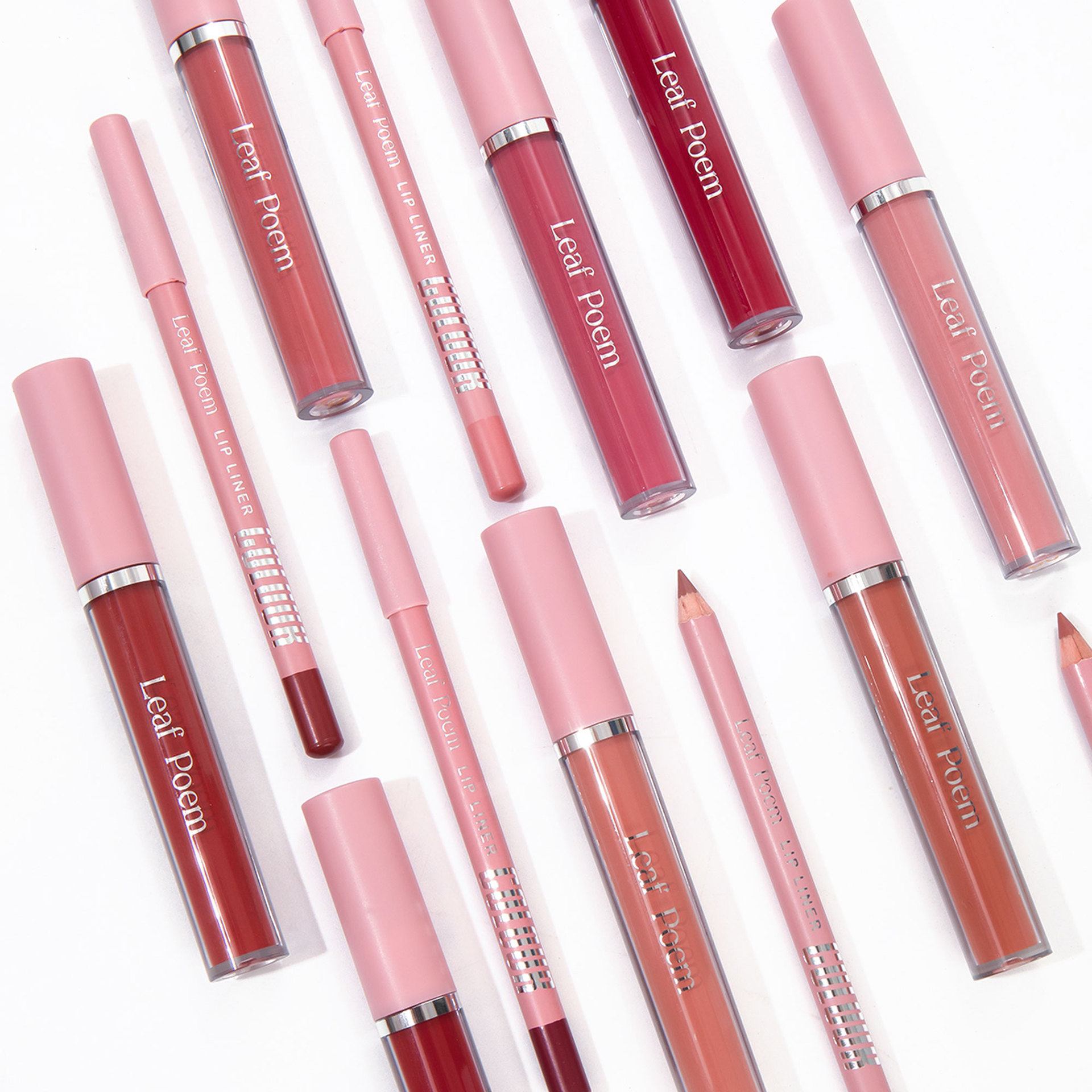 LEAF P0EM Maquillage Cross-Border Ensemble Gloss à Lèvres Mat Waterproof Non-Stick + Liner_voghion.com