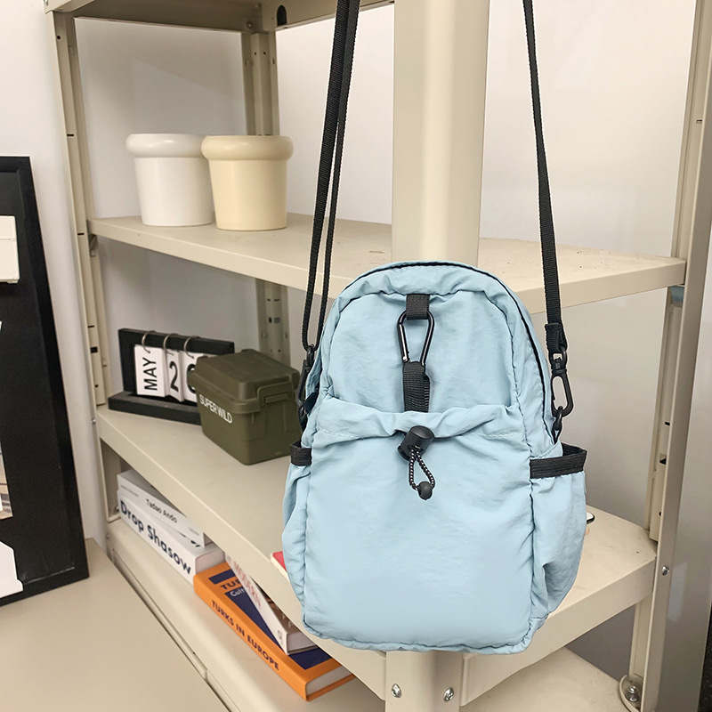 Solid-color nylon fabric bag for women, Spring 2025 new niche waist bag, ins casual pleated phone bag, crossbody bag for women undefined