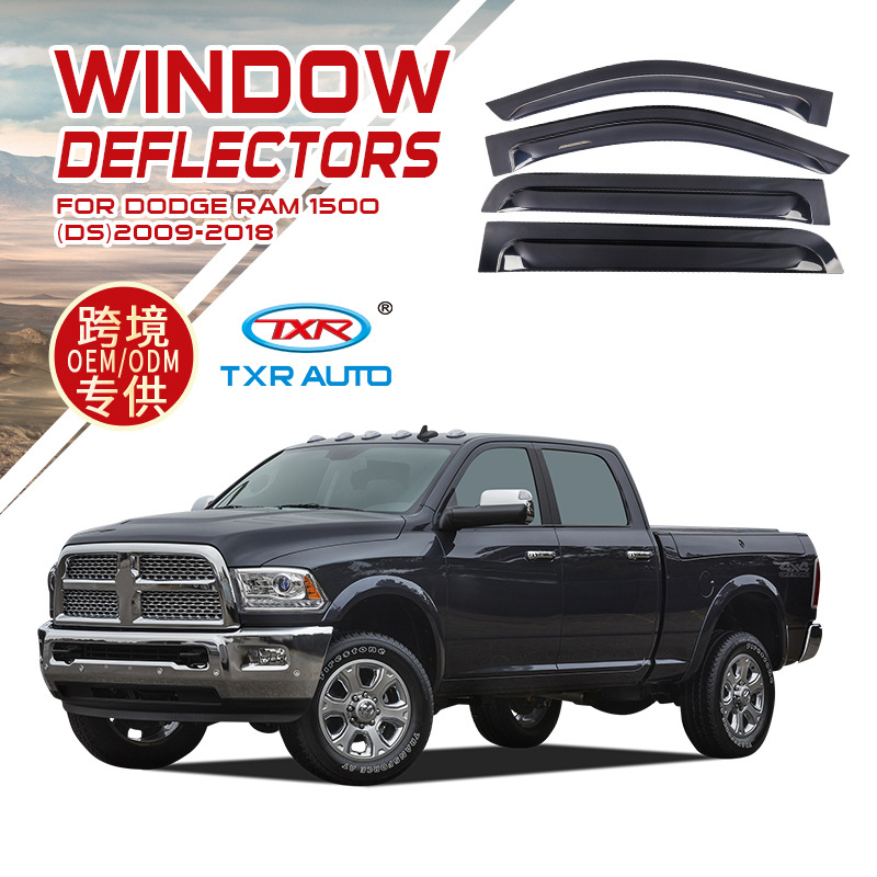 Tenxinrui adecuado para Dodge Ram pickup Truck protector de la lluvia ventana lluvia ceja modificado accesorios de decoración del coche suministros