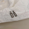 Small silver needle, metal brand earrings, simple and elegant design, wholesale