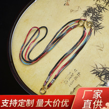 蜡线泰国佛牌链子南美五彩唐卡佛牌三挂双挂挂绳手工编织八股编织
