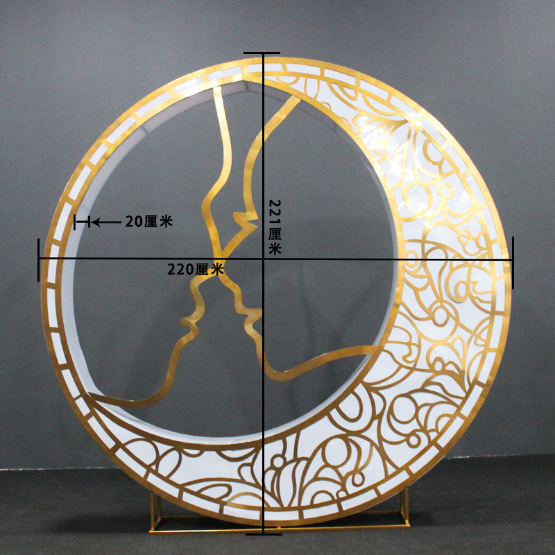 新款铁艺婚庆道具玄月梦影立体发光摆件背景布置装饰户外摄影橱窗