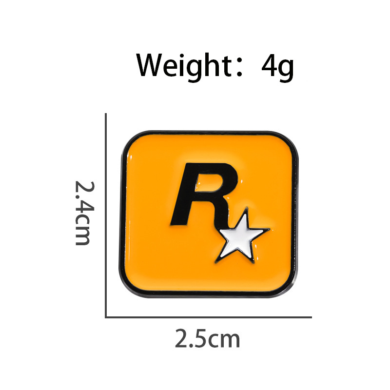 Juego de carreras logo broche periférico ins personalidad R estrella geométrica accesorios mochila para niños decoración hebilla de alfiler