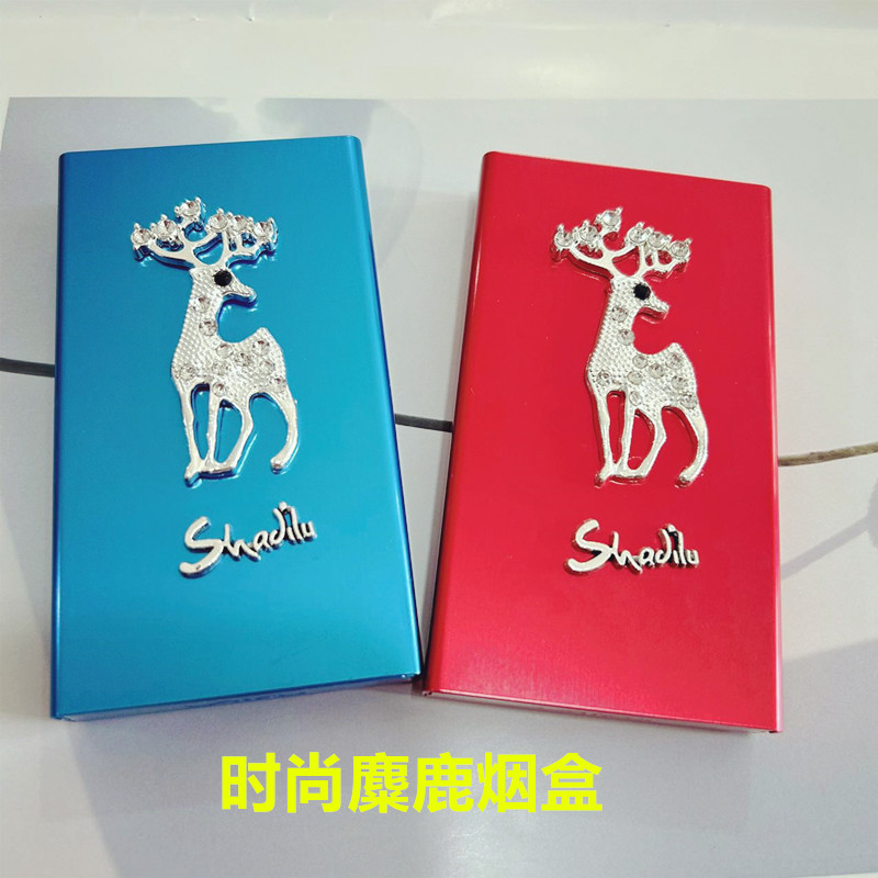 [批发跨境时尚麋鹿烟盒滑盖烟壳Cigarette Case男女士粗中细盒薄款]