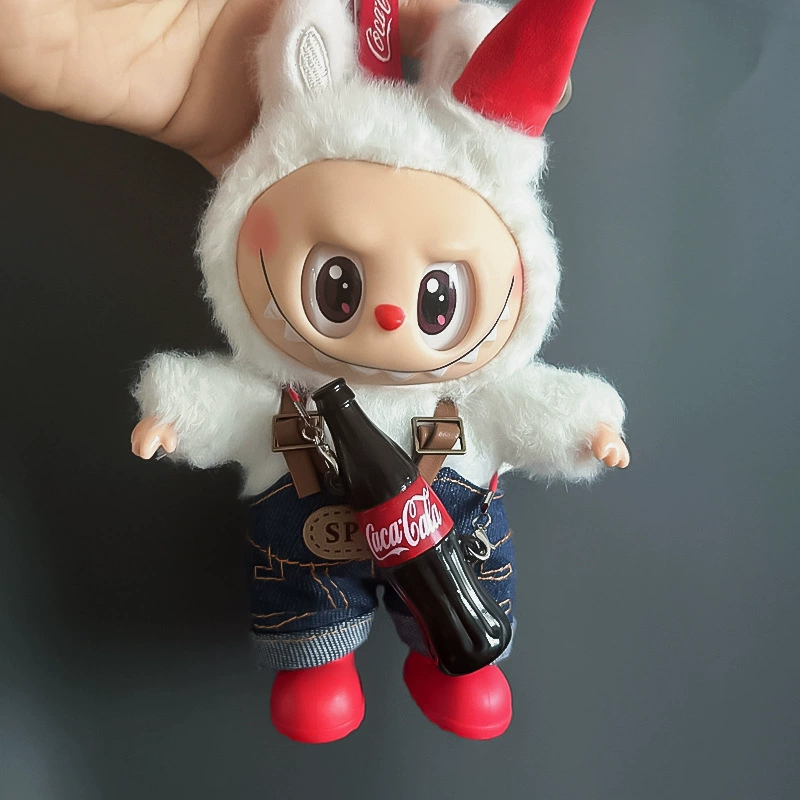 Набор одежды (Labubu) для куклы 17 см, костюм Coca-Cola с наушниками и ботинками, мульт стилевые