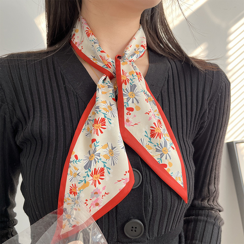 Pañuelo elegante de seda para pelo y pulsera de mujer_voghion.com