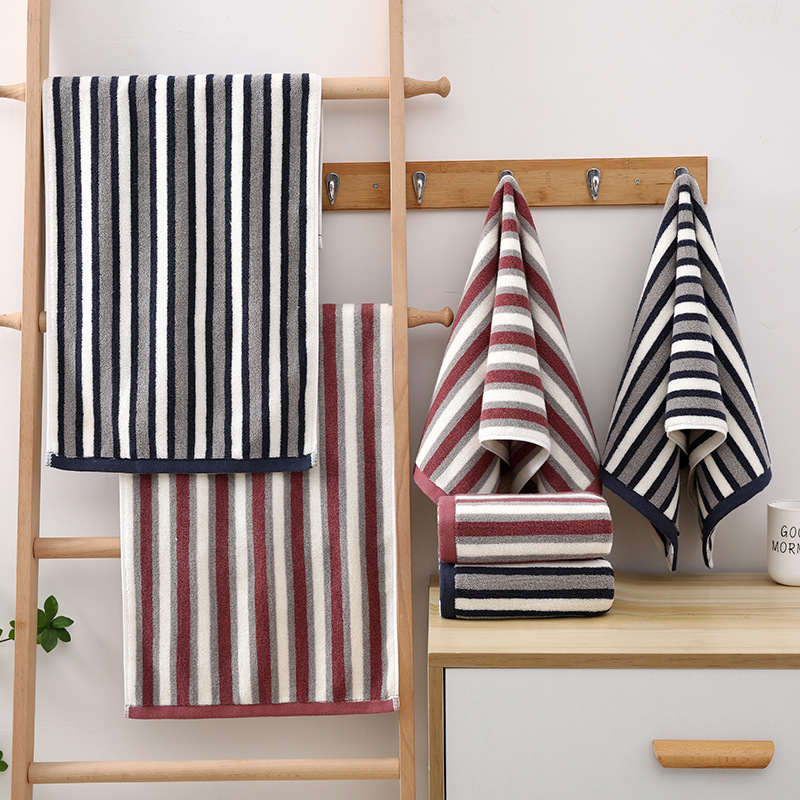 Pure Cotton Striped Towel Ready-Made Wholesale Gift Group Purchase Cross-Border Soft, Water-Absorbent and Lint-Free Adult Home Face Towel Pure Cotton Striped Towel Ready-Made Wholesale Gift Group Purchase Cross-Border Soft, Water-Absorbent and Lint-Free Adult Home Face Towel