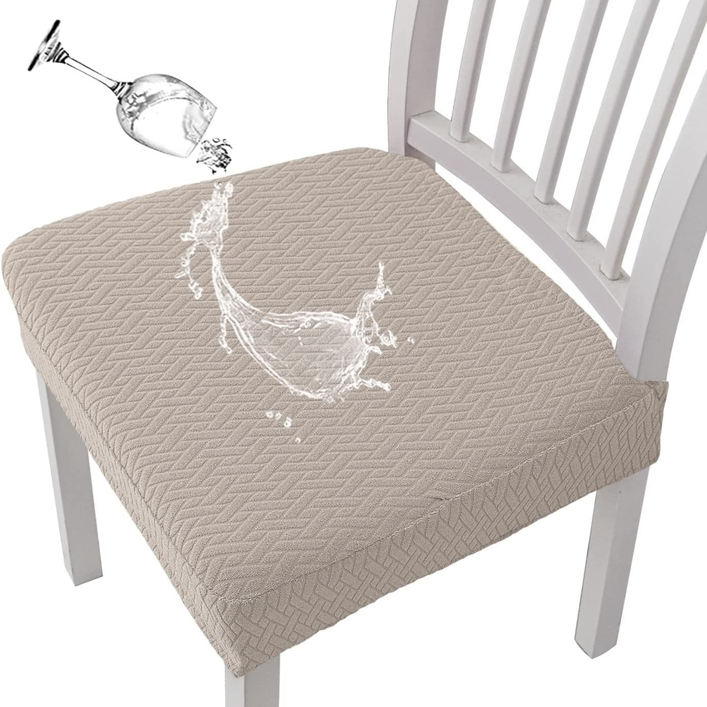 Funda de cojín de silla impermeable jacquard a cuadros largos cuatro estaciones cubierta de silla universal de una pieza cubierta de cojín de silla de hotel