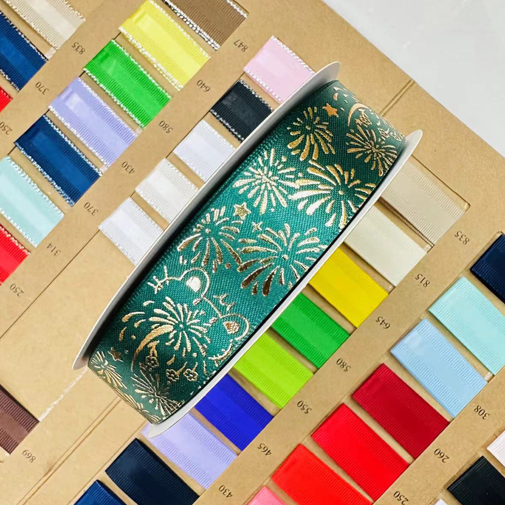 2.5CM fuegos artificiales gatos estampado cinta de estampado en caliente barras de estampado mano para la cinta de regalo de mano decoración cinta de embalaje