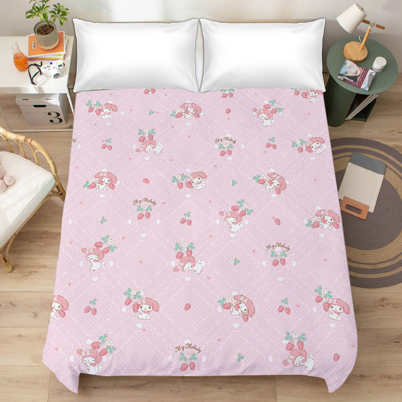 Cartoon Cute Melody Student Dormitory Household Sheets Sanrio Single Single-Piece Bed Linen for Girls