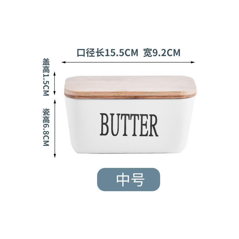 Rectangular Ceramic Butter Box Cross-border Delivery Restaurant Sealed Storage Box Western Cheese Box With Knife Butter Box
