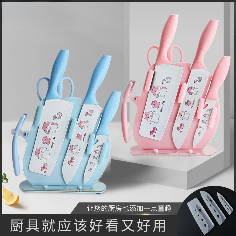 Kit de cuchillos de cocina para bebés 2 - en - 1 Kit de cuchillos de cocina de acero inoxidable