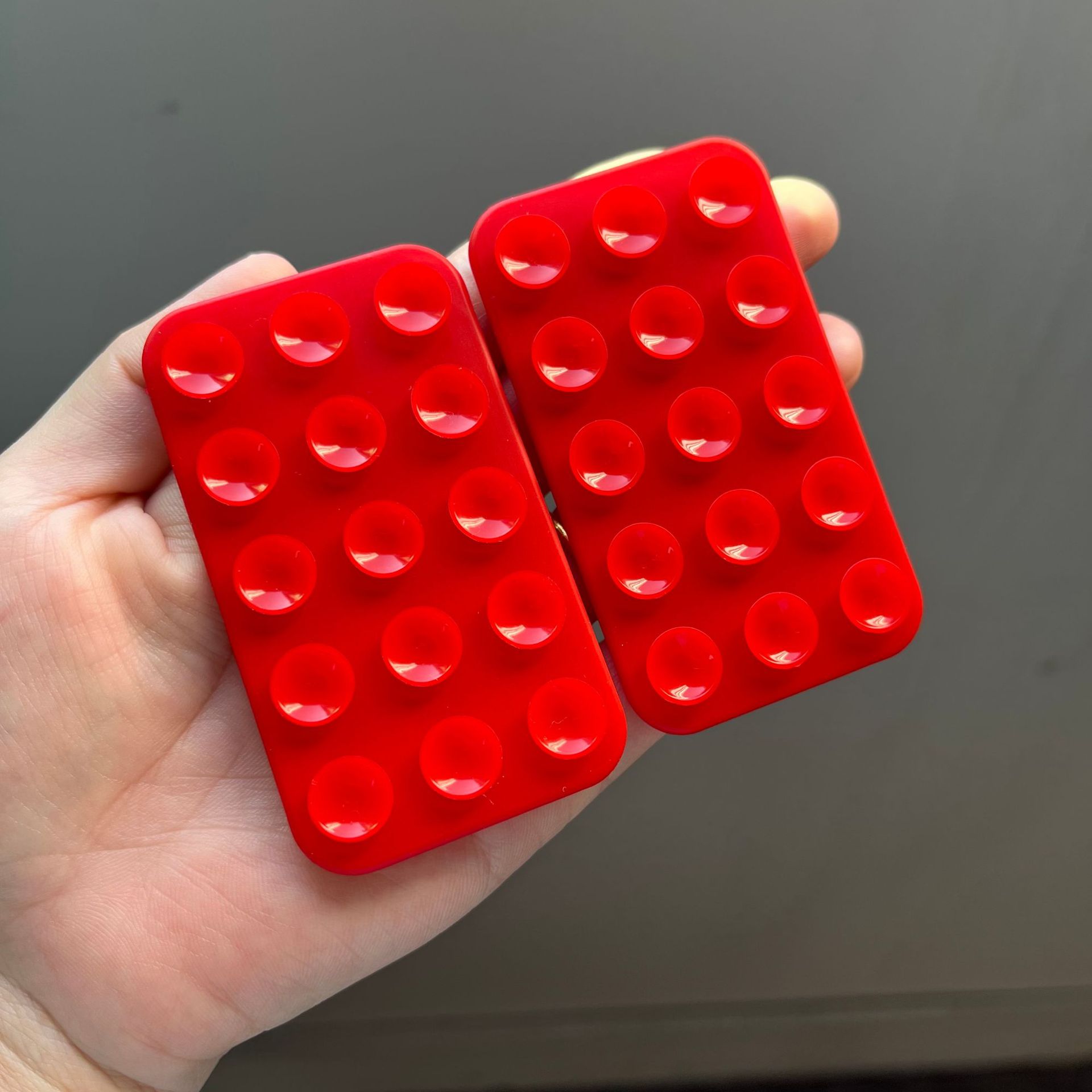 빨간색 양면 실리콘 흡입 컵