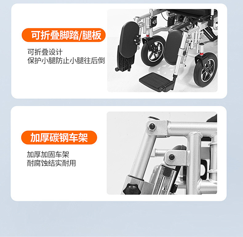 Yingkang Electric Wheelchair for the Elderly, Adjustable Fully Reclining Portable Foldable Multi-Functional Four-Wheel Scooter for the Elderly