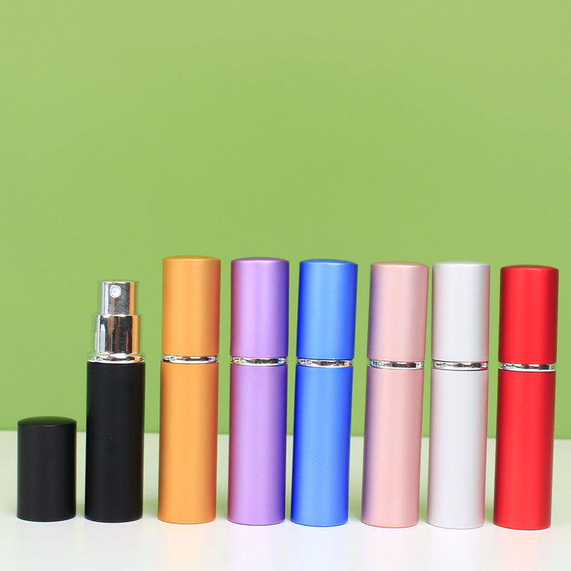 5ml flat-top blister pack glass jar atomizer with electrolytic aluminum casing, cosmetic perfume blister pack bottle