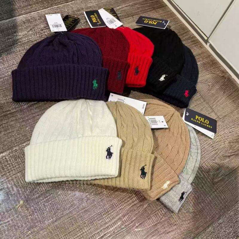秋冬现货新款刺绣马标针织羊毛冷帽男女情侣毛线帽子保暖休闲时尚|undefined