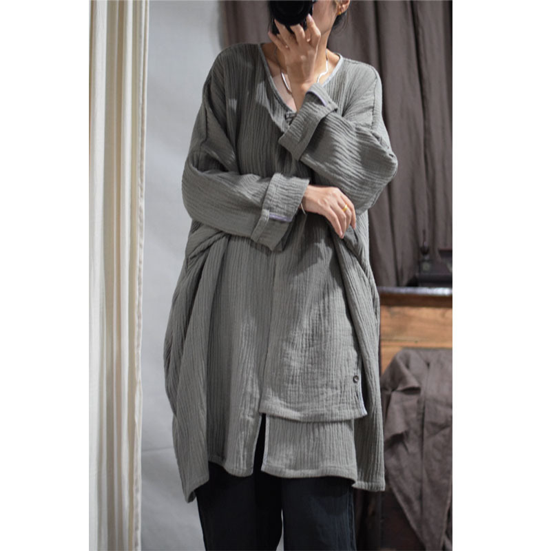 Original Price 148 Yuan, Special Price 96 Yuan, Clearance Sale, No Refunds or Exchanges! Thickened Double-Crepe Cotton-Linen Autumn Windbreaker Jacket