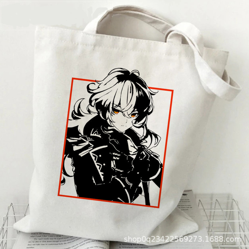 跨境外贸Genshin Impact印花帆布包原宿单肩包学生时尚手提袋现货