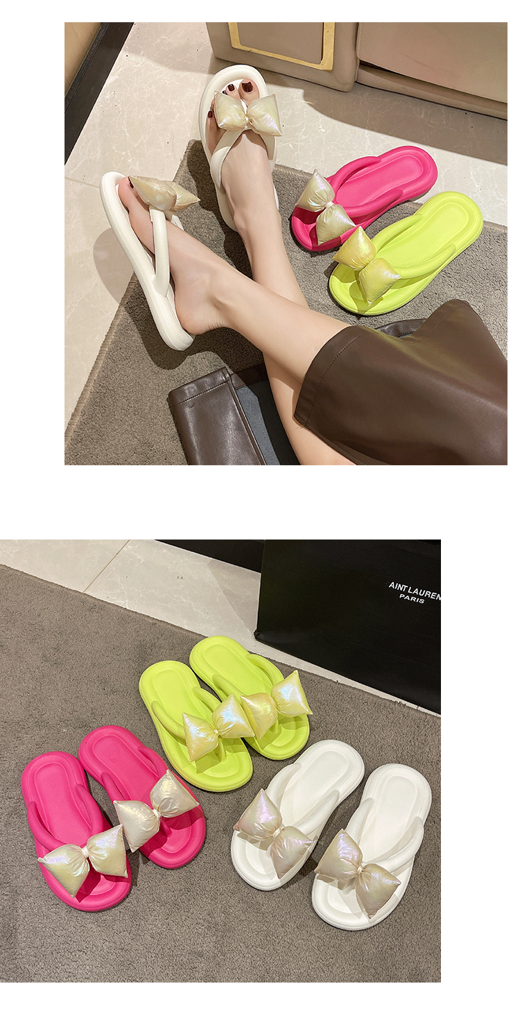 Women's Flip Flops Flat Bowknot Beach Sandals Summer Fairy Style_voghion.com