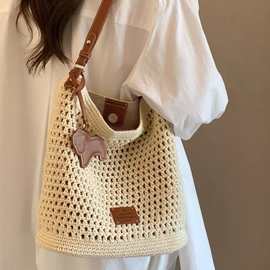 南风Chio2n 假日游园水桶包包女春夏慵懒风沙滩编织包单肩斜挎包