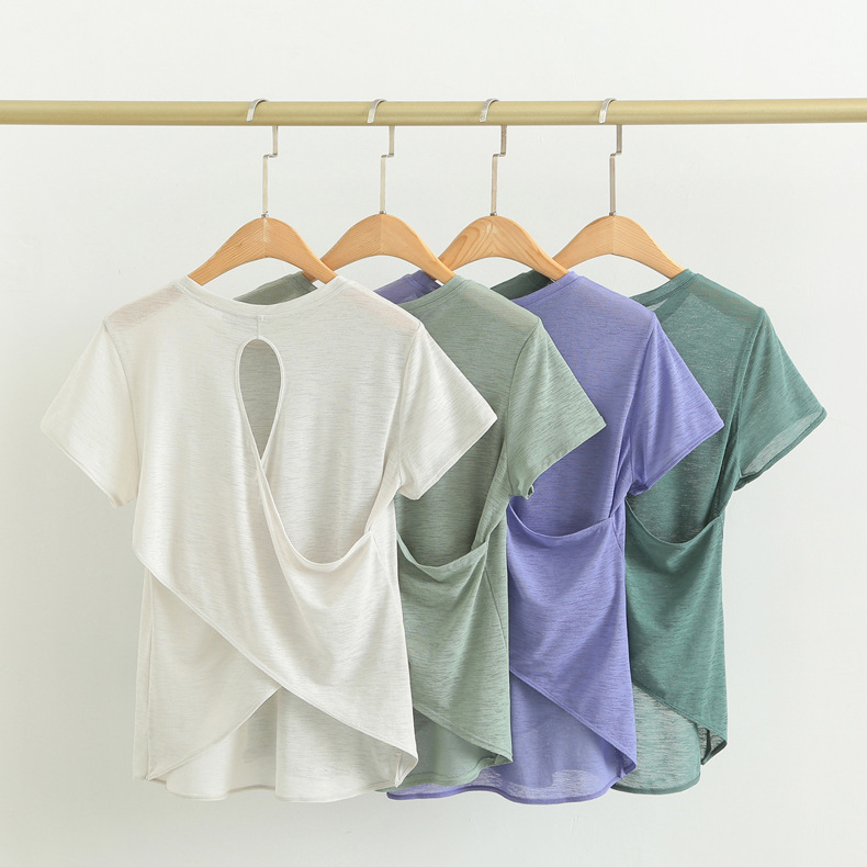 LULU Sports Short-sleeved Loose T-shirt Women's Running Blouse Yoga Clothes Quick-drying Fitness Clothes Breathable Thin Top