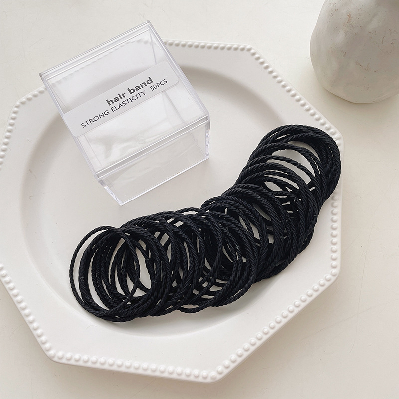 Cuerdas de cabello de alta elasticidad duradera simple de alto nivel de cabello de invierno cauda de caballo alta correa de cabello para mujeres anillo de cabello al por mayor