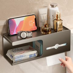 トイレのティッシュボックスの壁掛けは穴を開けないでください。