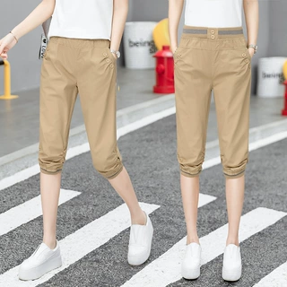 时尚宽松垂感休闲哈伦七分裤女2026年夏季薄款高腰显瘦百搭萝卜裤