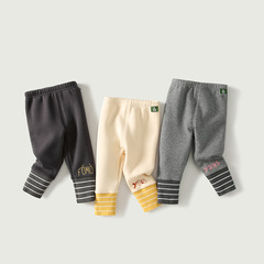 Baby girl's leggings plus velvet 2023 winter new girls' pants children's thickened elastic outer wearing leggings