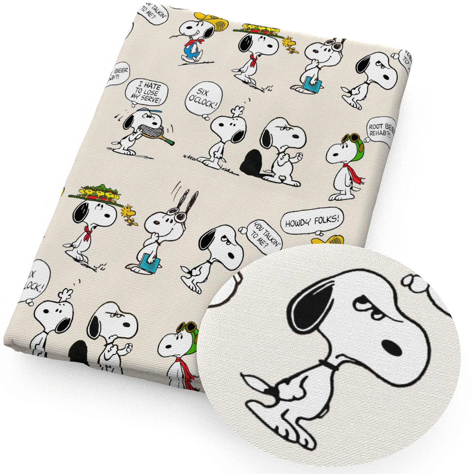 Perro Snoopy impresión de dibujos animados 100% tela de algodón DIY ropa hecha a mano bolsa, 1Yc55667
