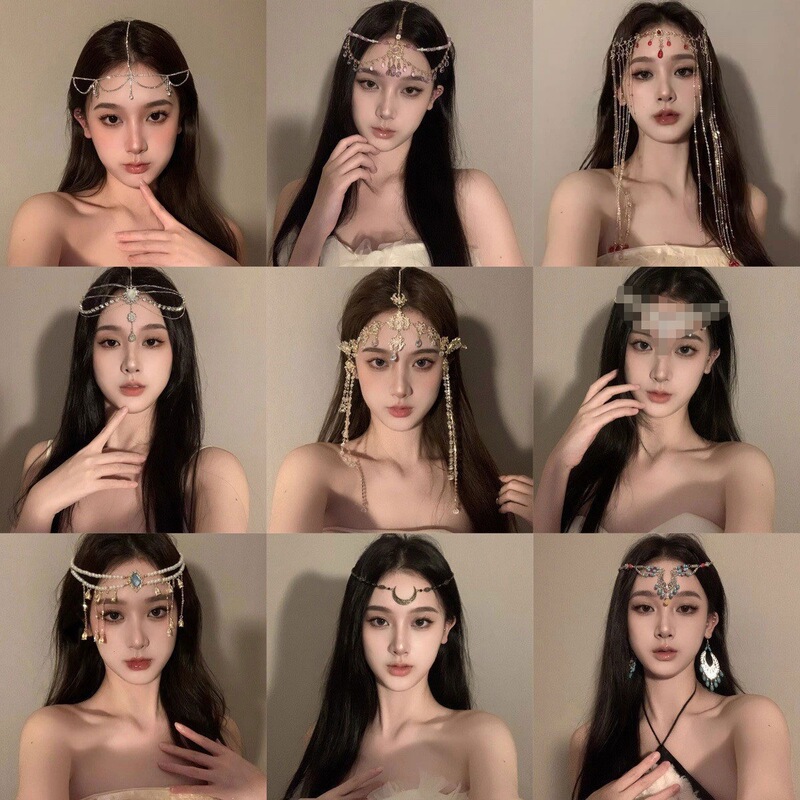 New Style Western Princess Tassel Hair Accessory, Bohemian Ethnic Style Forehead Ornament, Luanlan Girl Exotic Style Forehead Decoration New Style Western Princess Tassel Hair Accessory, Bohemian Ethnic Style Forehead Ornament, Luanlan Girl Exotic Style Forehead Decoration