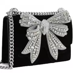 Bowknot Mini Bag for Party, Sparkly Sweet Women's Shoulder/Crossbody Chain Bag, Princess Girl Fashion Handbag
