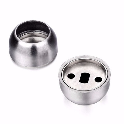 threaded flange 25mm Stainless steel ball flange wardrobe Circular tube Towel holder Hanging clothes rod