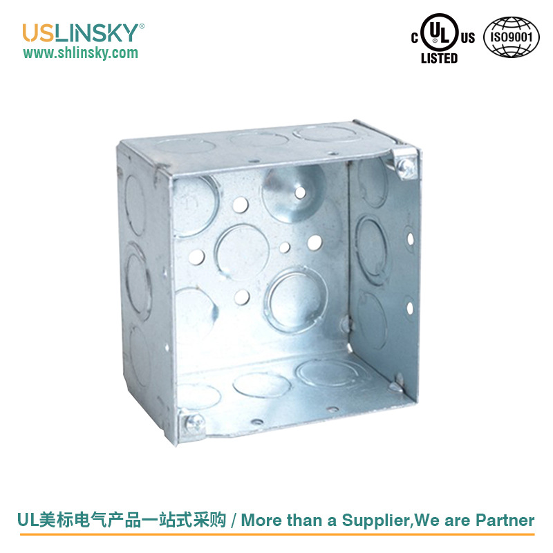 USLINSKY Lingtian UL - Caja de Conexiones Galvanizada Estándar Estadounidense 4x4, Placa de Cubierta para Caja de Interruptores y Enchufes, para Instalación en Superficie y Empotrada 4232
