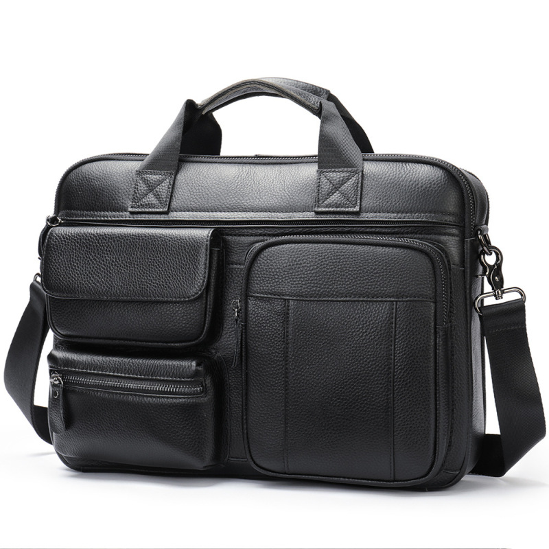 Real Cowhide Business Travel Commuter Genuine Leather Handbag Top Layer Cowhide Crossbody Briefcase Men's Laptop Bag Real Cowhide Business Travel Commuter Genuine Leather Handbag Top Layer Cowhide Crossbody Briefcase Men's Laptop Bag