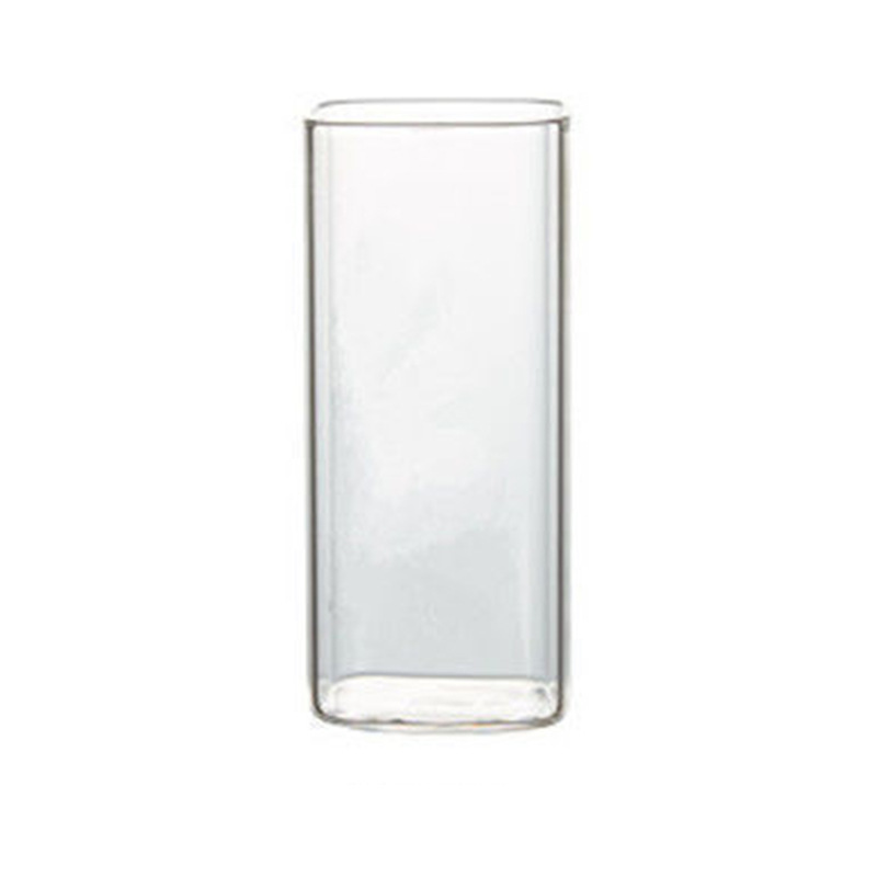 Taza de vidrio cuadrada de alto borosilicato Taza de té Taza de agua doméstica Taza de desayuno Taza de vidrio transparente de una sola capa de espesor resistente al calor