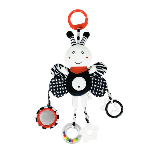 Cute cartoon black and white series animal wind chime baby toy bed trailer manufacturer