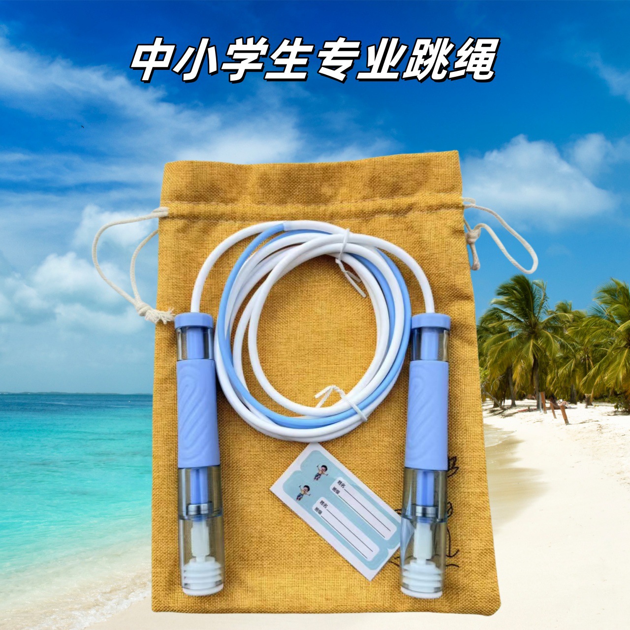 中小学生考试训练沙跳绳可调节双轴承省力儿童提速不易打结跳绳