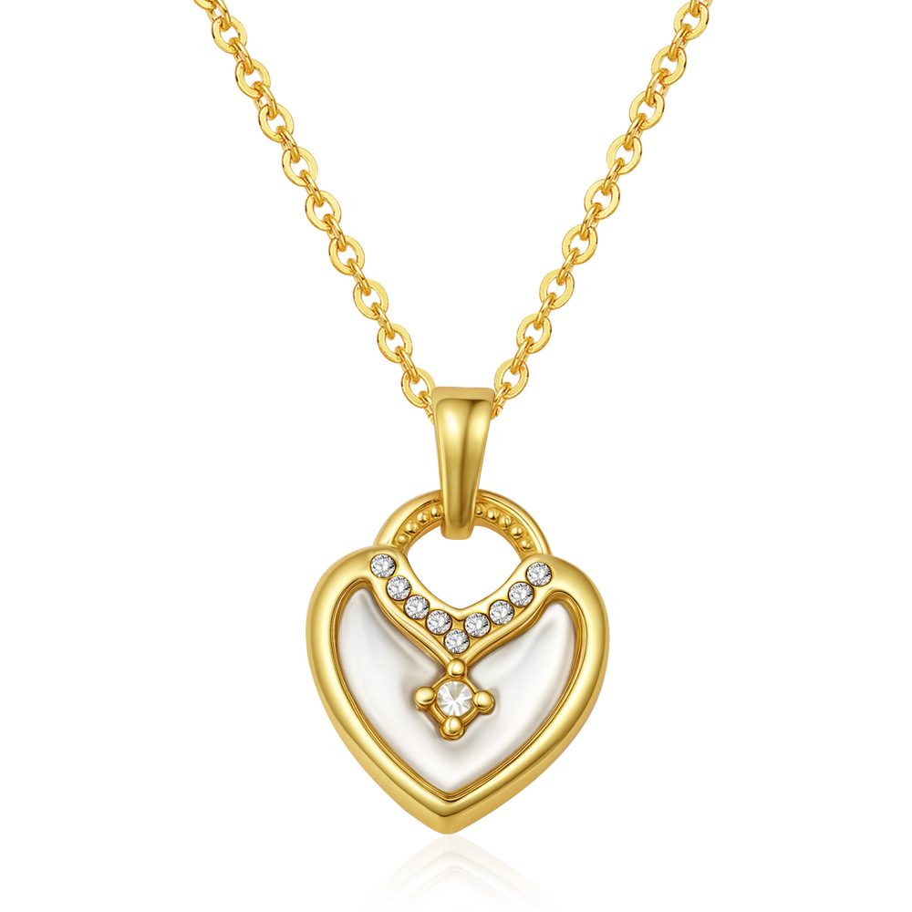 Collar de acero de colgante de oro retrógrado Mirad Wind 2025 nuevo estilo de mujer de alto nivel collar de aceite de acero de acero de collar de amor universal