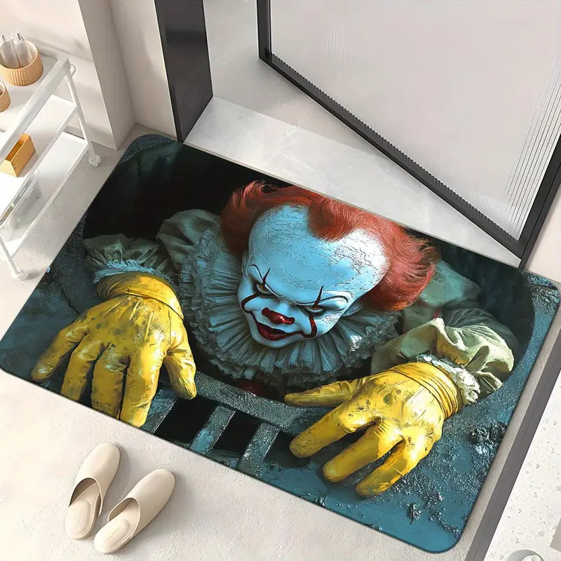 Transfronterizo temu Halloween alfombra de terciopelo de cristal 3D estereoscópica puerta de entrada fácil de cuidar alfombra de pies resistente al desgaste