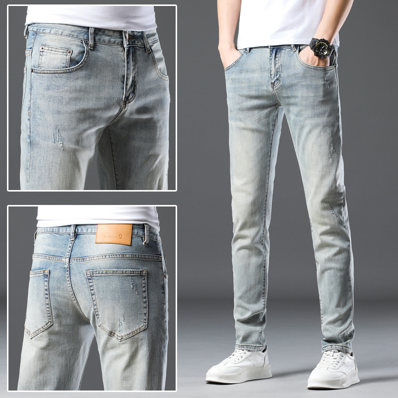 Brand jeans men's stretch nostalgic youth slim jeans men's physical store men's jeans skinny Brand jeans men's stretch nostalgic youth slim jeans men's physical store men's jeans skinny