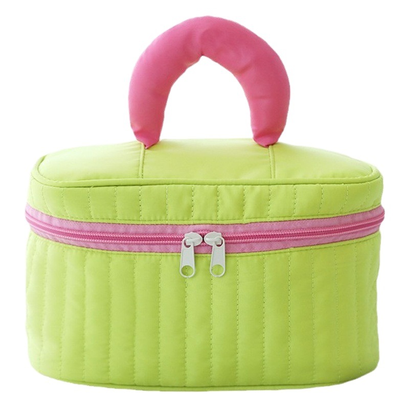 2024 nueva bolsa de cosméticos de color contrastante de gran capacidad bolsa de lavado de sentido avanzado bolsa de almacenamiento portátil de viaje de negocios de alto valor